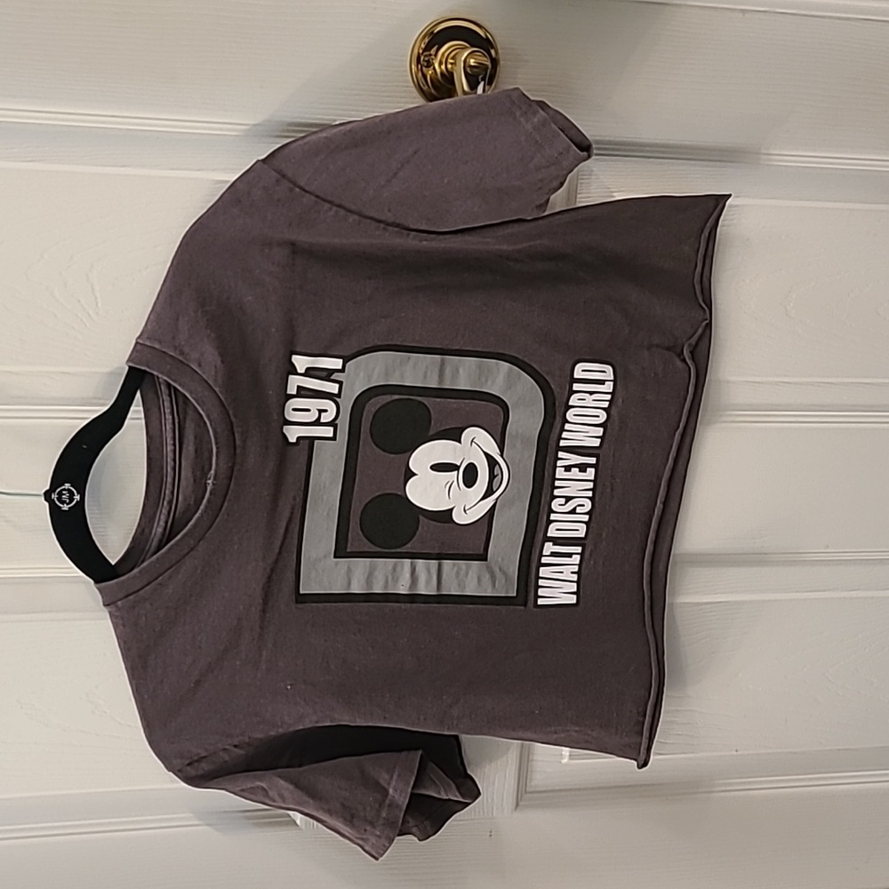 Disney Gray Mickey Mouse Crop Top